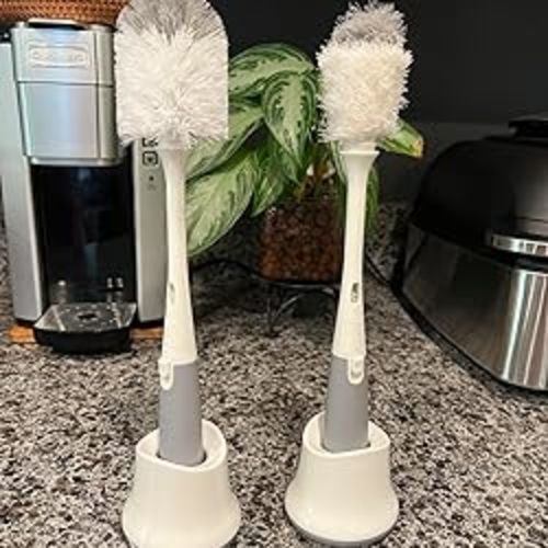 OXO Tot Bottle Brush with Nipple Cleaner and Stand - Gray