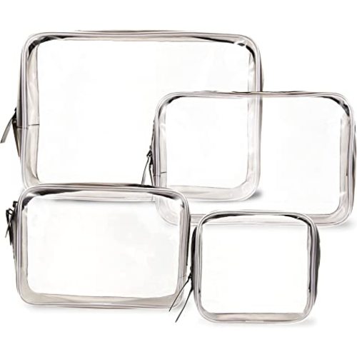 Ovenot 4 Pcs Clear Bags with Zipper for Diaper Bag Organization