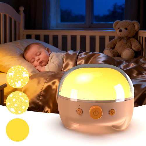 Jierben Baby Sound Machine, Night Light for Nursery, White Noise Sound Machine 3 in 1,Dimmable Nursery Lamp & Projector,Safe Protection,20 Soothing Sounds,Timer Options