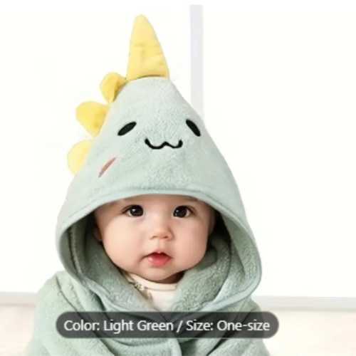 Dinosaur Hooded Terry Velour Bath Towel: Embroidered Gift