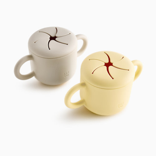 Silicone Snack Cup (2 Pack) - Butter Lemon/Oat