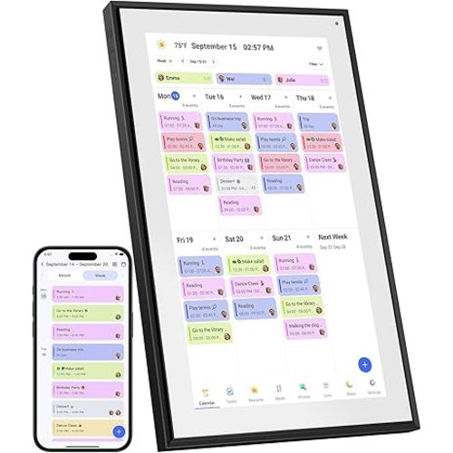 15.6 Inch Digital Calendar&Chore Chart, 1920 * 1080P Full HD Touchscreen Interactive Display Smart Family Planner, Wall and Desk Mountable, Gifts for Women Men, Gifts for Mom