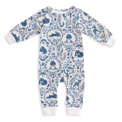 French Terry Jumpsuit - Animal Tapestry Delft Blue