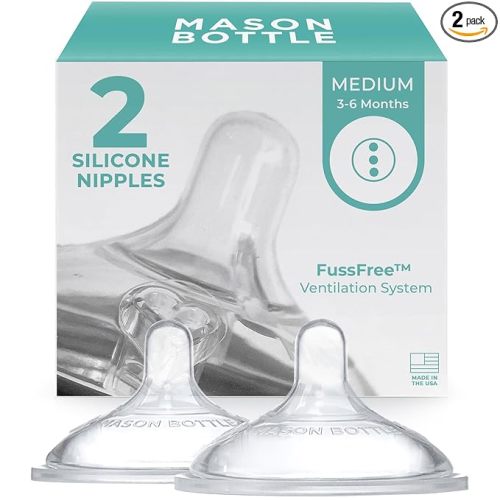Mason Bottle Medium Flow Nipples (3–6 Months)