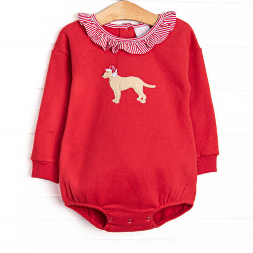 Santa Paws Applique Sweatshirt Ruffle Bubble, Red – Stitchy Fish