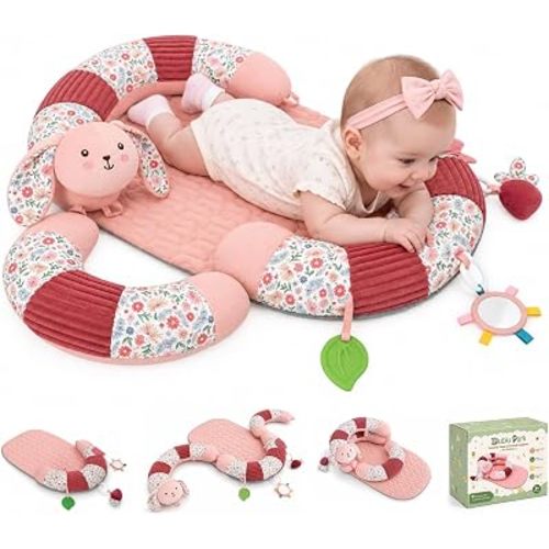 3-in-1 Tummy Time Mat & Sitting Support with 4 Toys