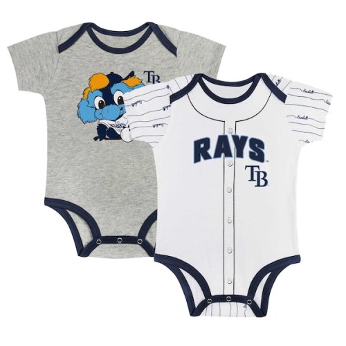 Tampa Bay Rays Newborn & Infant Two-Pack Play Ball Bodysuit Set - Gray/White