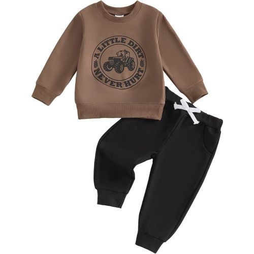 Adobabirl Toddler Baby Halloween Outfit Boy Girl Pumpkin Patch Crew Sweatshirt and Pants Set Halloween Fall Baby Clothes