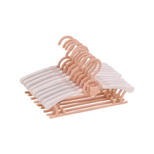 Baby Clothes Hangers for Infant Toddler - 10 Pack Adjustable Non-Slip Children Suit Hangers with Buckles for Pants Skirts - Space Saving Nursery Closet Organizer for Kids Clothing Storage