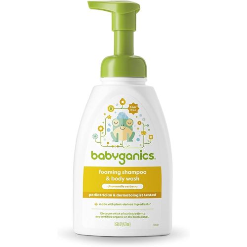 Babyganics Baby Shampoo + Body Wash Pump Bottle, Chamomile Verbena, 16oz