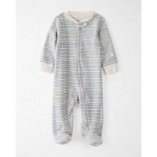 Baby Organic Cotton Sleep & Play Pajamas in Stripes