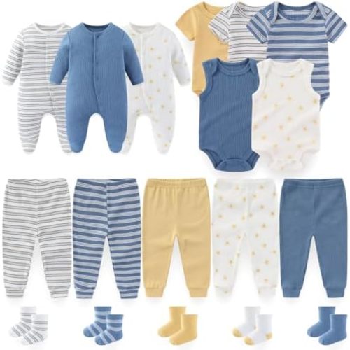 BIGBIGKISS Baby Boy Girl Clothes 18 Piece Layette Gift Set and Accessories