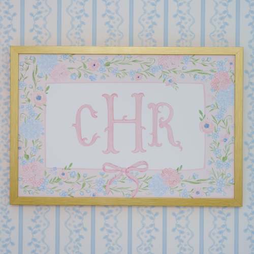 Personalized Nursery Art | Floral Monogram