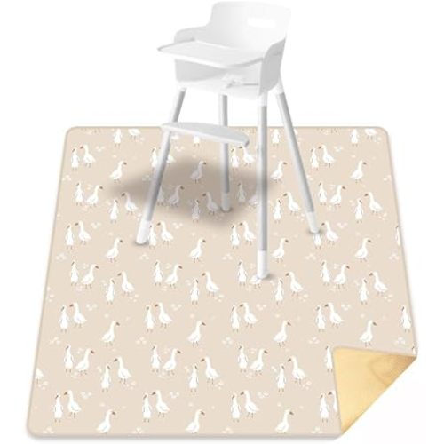 Non-Slip Baby Splat Mat for Under High Chair(Goose, 43"x 43")