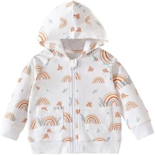 ROMPERINBOX Baby Hoodie for Boy Girl, Full Zip-up Lightweight Thin Jackets Coat Sweatshirts 0-24 Months