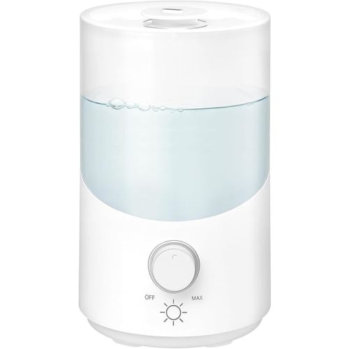 Cool Mist Humidifier for Bedroom, 3L Top Fill Ultrasonic Air Humidifier with Adjustable Knob Control, Quiet Operation, Auto Shut-Off, BPA-Free for Home, Baby, Office, Plants 3L