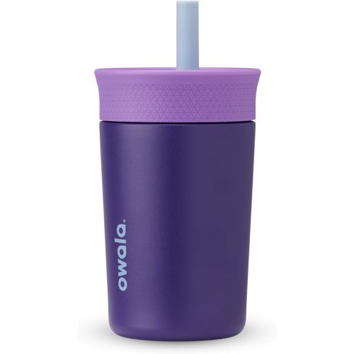Owala Tumbler Kids Stainless Steel Water Bottle 12 oz Peacock Palace | Insulated | Spill-Resistant Lid | Reusable Straw | Double-Wall Vacuum Insulation | Cup-Holder Friendly