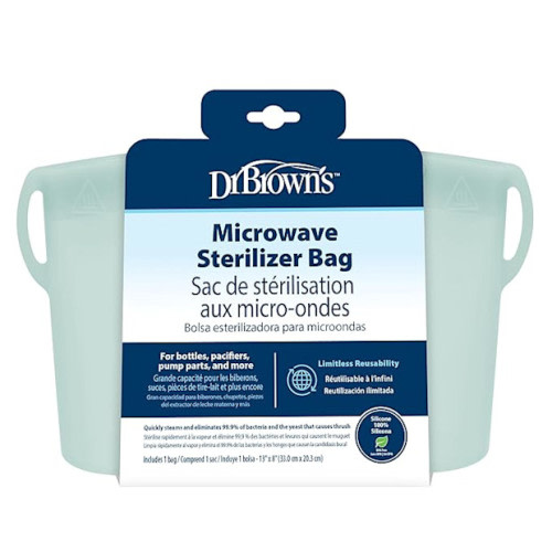 Dr. Brown's Microwave Steam Sterilizer Bag, 100% Silicone, Reusable