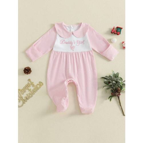 Newborn Daddys Girl Baby Clothes Going Coming Home Outfit Fall Winter Romper Cute Smocked Jumpsuit | SHEIN USA