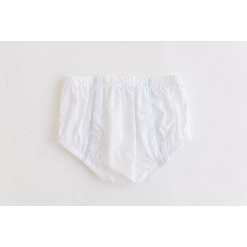 Diaper Cover – White With Blue Trim
