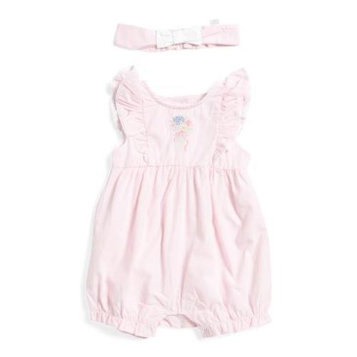 Newborn Girls Striped Embroidered Romper And Headband Set | Kids & Baby | TJ Maxx