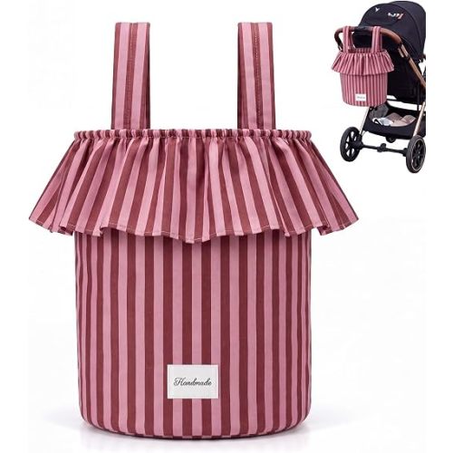 Moinchore Ruffle Stroller Bag with Handles, Pink