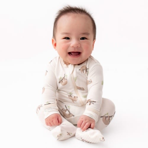 Sloth Zipper Baby Footie Pajama | Bamboo Little