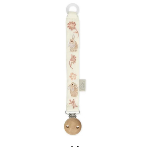Augusta embroidered pacifier clip | Peach