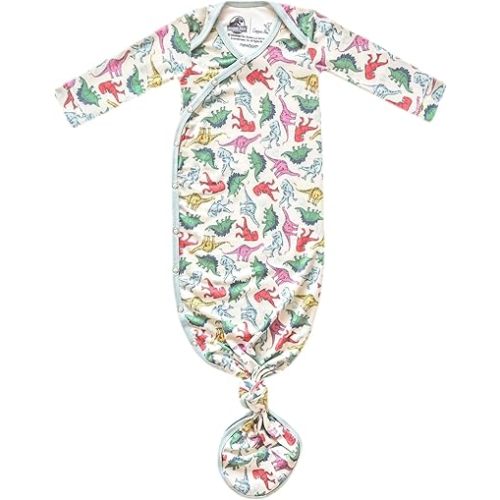 Newborn Knotted Gown "Dinosaurs of Jurassic Park" by Copper Pearl