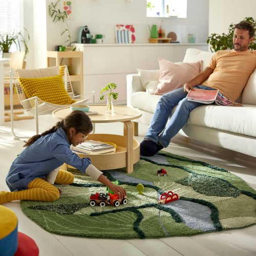 GREJSIMOJS Rug, high pile - green 60 1/4x84 5/8 "