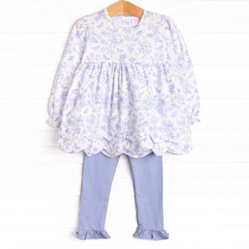 Timeless Toile Legging Set, Blue – Stitchy Fish