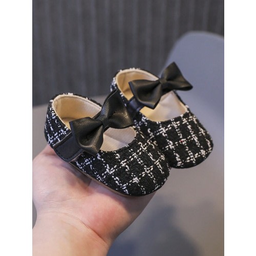 1 Pair Girls Plaid Fabric Bowknot Design Flats, Casual And Fashionable, Suitable For Spring, Summer And Autumn | SHEIN USA