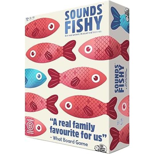 Sounds Fishy: The Fast-Thinking, Bluffing Family Board Game for Kids 10+ and Adults — Best New Board Games, Family Quiz Games, Trivia Games, Board Games for Groups of People