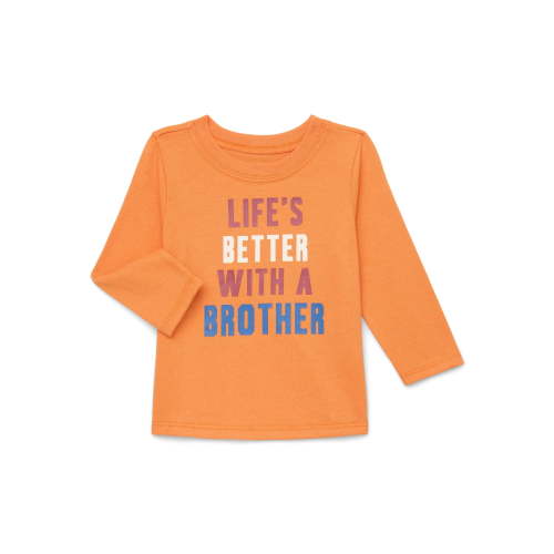 Garanimals Baby Boys Graphic Tee with Long Sleeves, Sizes 0-24 Months