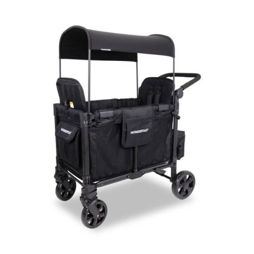 WONDERFOLD W2 Elite Pro Wagon Stroller - Jet Black