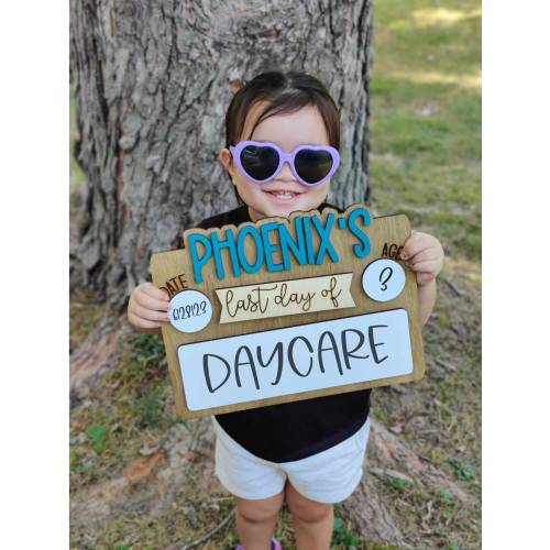 First Last Day Of School Sign | Custom Personalized Back To School | Dry Erase Reusable | Cute School Photo Prop | Interchangeable