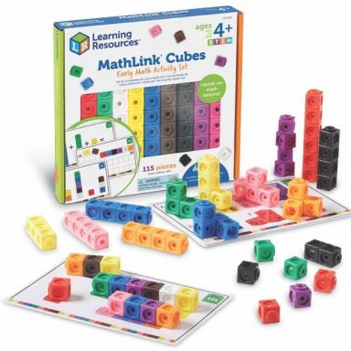 Learning Resources MathLink Cubes Early Math Activity Set - 115pc, STEM Activities, Back to School Must-Have Supplies, Ages 4+