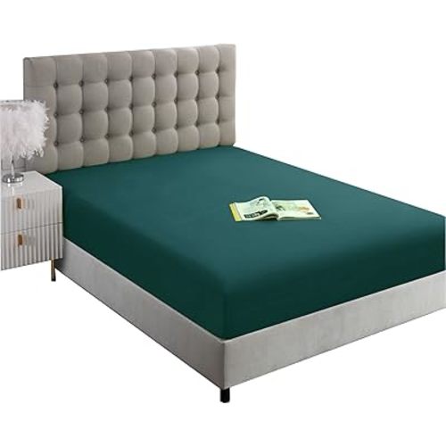 Ghooss Deep Pocket Fitted Sheet,Blue Green Full Fitted Sheet Only,Hotel Luxury 1500 Bedding - Wrinkle, Fade and Stain Resistant-1 Pack,Blue Green,Full