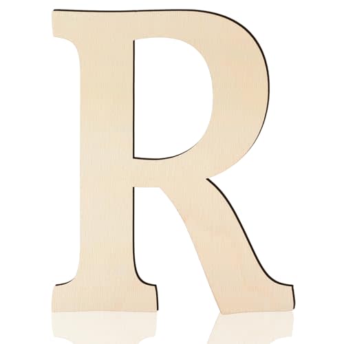 Large Wooden Letters 17 Inch, Big Wood Letters R Shape Cutouts Alphabet Unfinished Paintable Wooden Letters for Wall Decor DIY Crafts Painting Birthday Wedding Party Classroom Nursery Home Decor