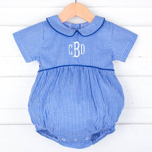 Gingham Collared Bubble Royal