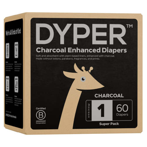 Charcoal Enhanced Diapers – Rash Relief with Ultra-Absorbent, FSC-Certified™ Core