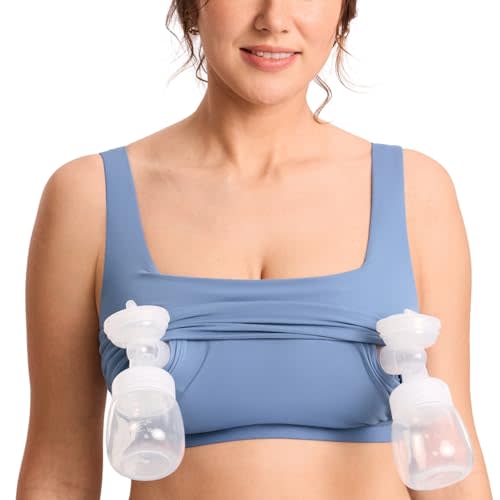MOMANDA Pumping Bra Longline Square Neck Sleeveless Maternity Workout Tank Tops for Women