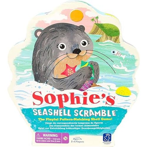 Educational Insights Sophie's Seashell Scramble - Pattern Matching Games for Toddlers 3-5, Preschool Board Games, Toddler Fine Motor Toys, Animal Game, Learning Activities for Kids Ages 3+