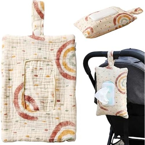 Wipe and Diaper Pouch, Reusable Wipes Pouch with Convenient Dispenser Design, Ideal for Stroller Attachment and Travel Organization, Compact 8.6 x 5.5 Inch Storage Solution