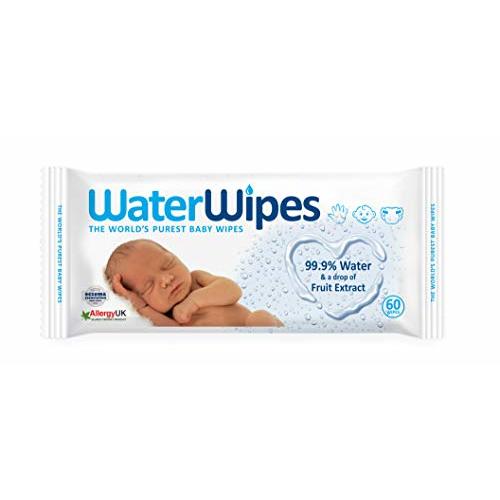 WaterWipes The World's Purest Baby Wipes, 99.9% Water with Fruit Extract, 60 Count (Pack of 4)