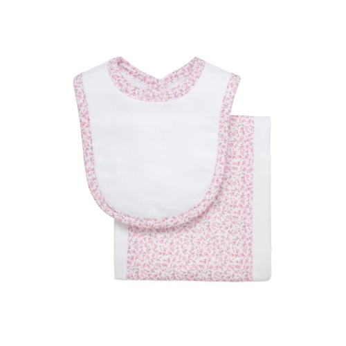 Floral Drooler Bib & Burp Set, One Size