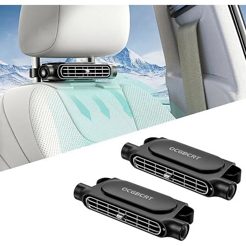 Car Seat Fan, Rechargeable Headrest Fans for Backseat Baby Rear Facing Kids Portable Stroller Wagon Air Conditioner Blow Cold Cooling System Summer Travel Auto Accessories Gift Box