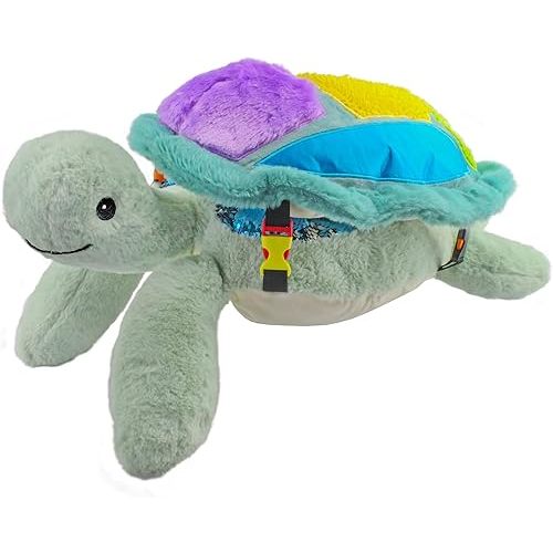 Weighted Sensory Lap Pad Sea Turtle Plush, Stuffed Turtle Toy with Detachable Lap Pillow, FEELix Collection