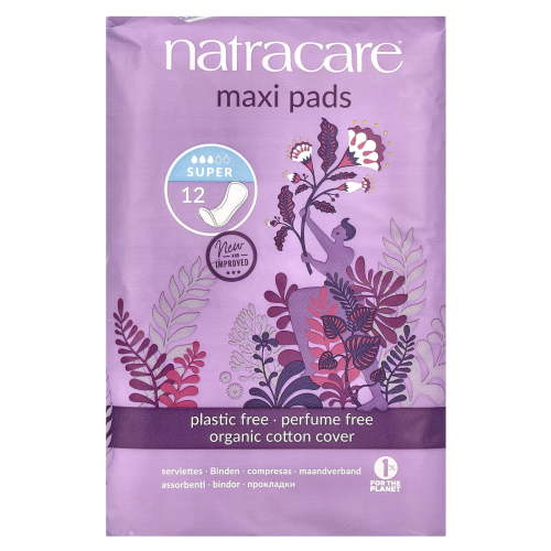 Natracare Natural Organic Maxi Pads, Super, 12 Ct