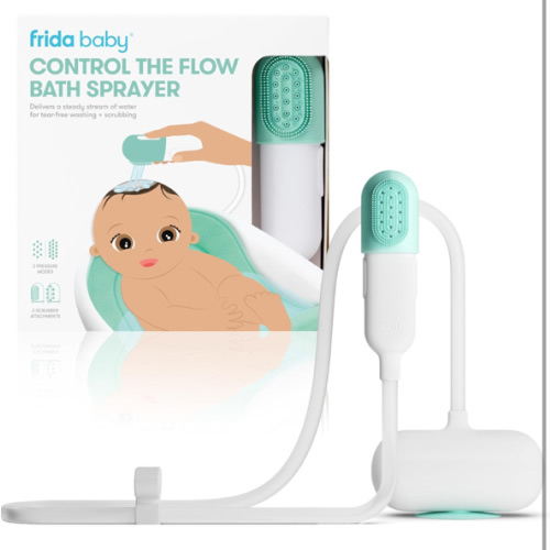 Amazon.com: Frida Baby Control The Flow Bathtub Sprayer Attachment for Baby Bathtub, Baby Bath Shower Head with Scalp Massager, Control Waterflow with 2 Pressure Modes